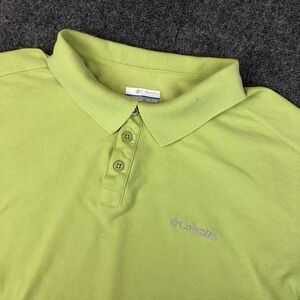 Columbia Polo Shirt Green XXL 2TG Men's Short Sleeve Collared Casual
